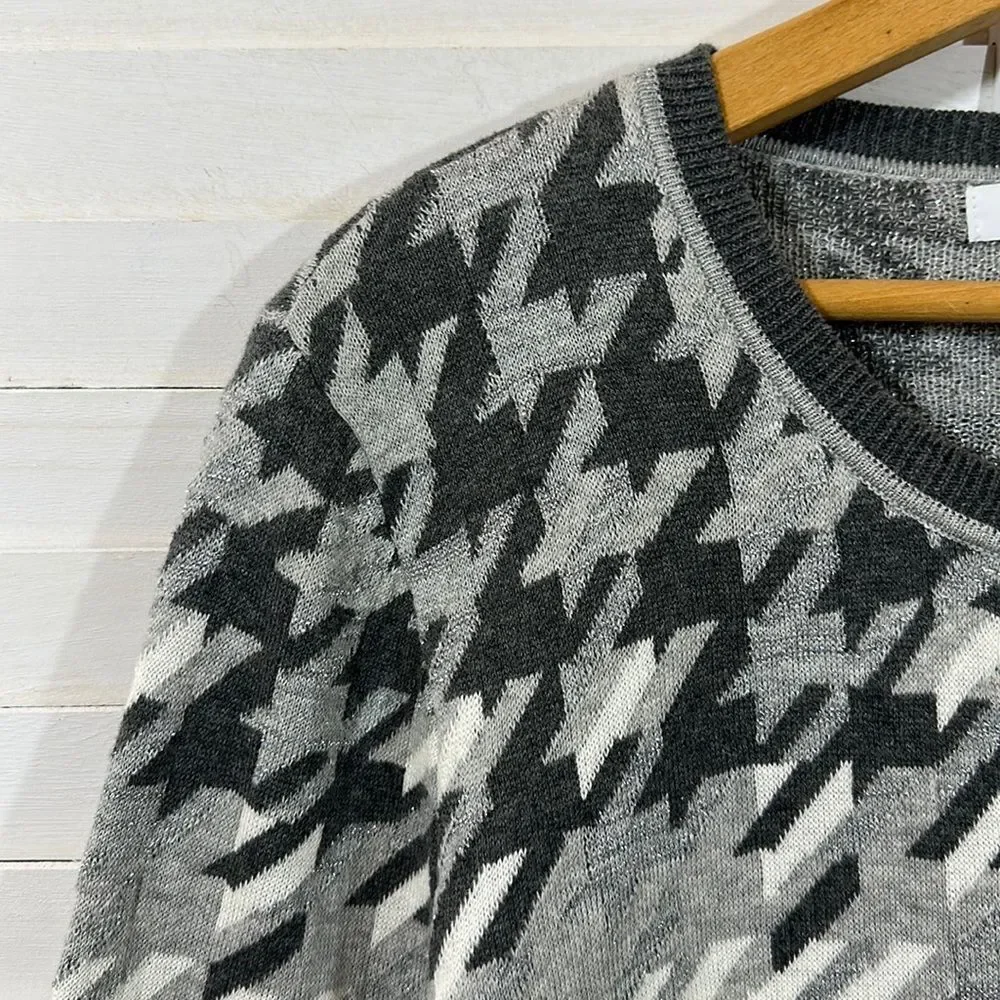 Fox Croft Houndstooth Cardigan Small Knit  Sweater NWOT